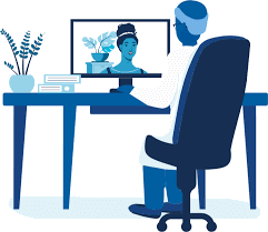 Illustration of telehealth connecting doctors and patients.